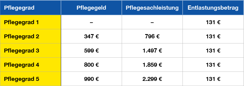 Leistungen der Pflegeversicherung 2025